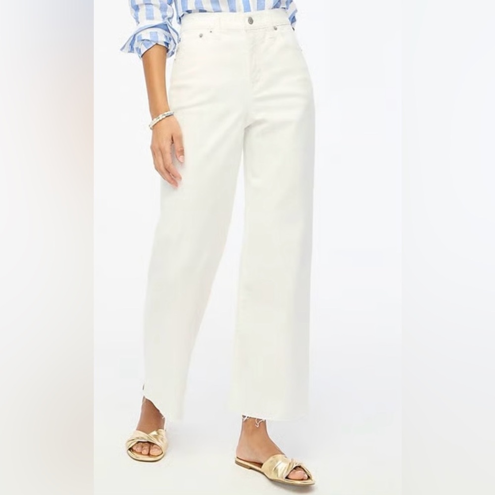J. Crew White Wide-Leg Flare Jeans